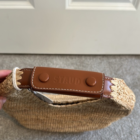🆕 NWT STAUD MOON RAFFIA BAG NATURAL RAFFIA - Picture 6 of 15